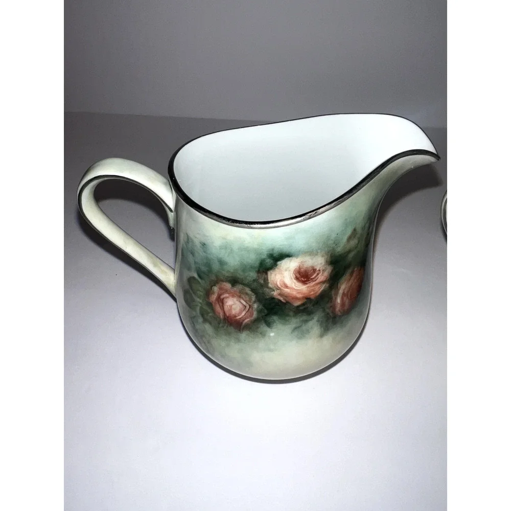 Vintage Sango China Occupied Japan Rose Floral Design Sugar Bowl & Creamer